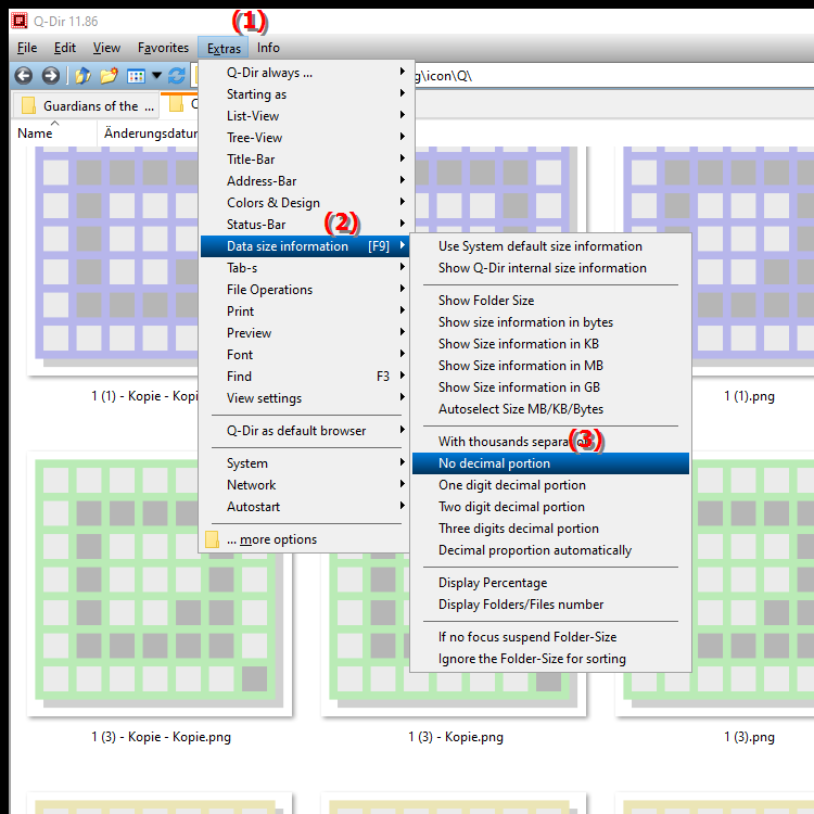 Can I display the File Size column in File Explorer without decimal places